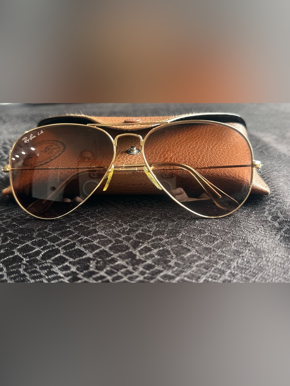Gold Frame Brown Lens Aviator Sunglasses - Unbranded